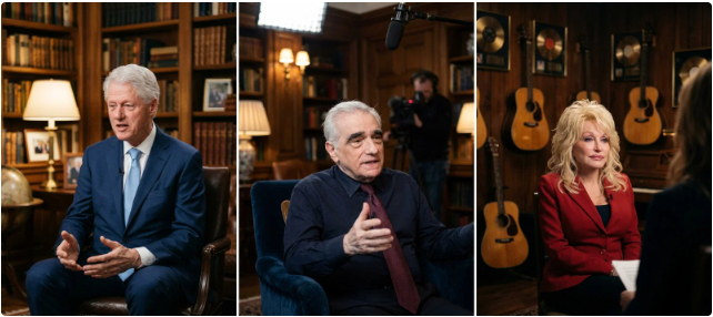 Bill Clinton, Martin Scorsese and Dolly Parton