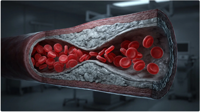 Graphic showing narrowed artery